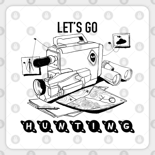 Let's Go Hunting UFOs! Sticker by JRGDrawing